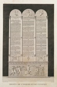 Declaración de los Derechos del Hombre y del Ciudadano, grabado por Jacques Louis Copia